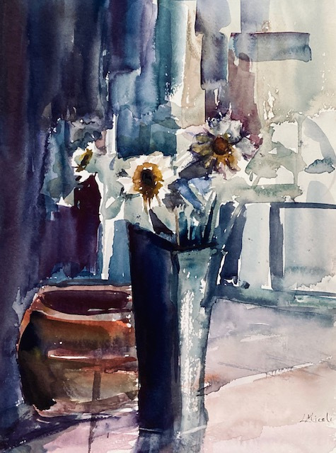 Lisa Miceli, "The Blue Vase", watercolor, $650