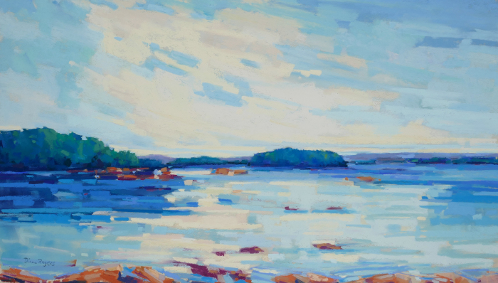 Diana Rogers, "Afternoon in Blue on the Bay", pastel, $575