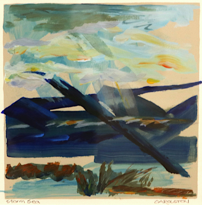 O.A. Rolston, "Storm Sea", mixed media, $250