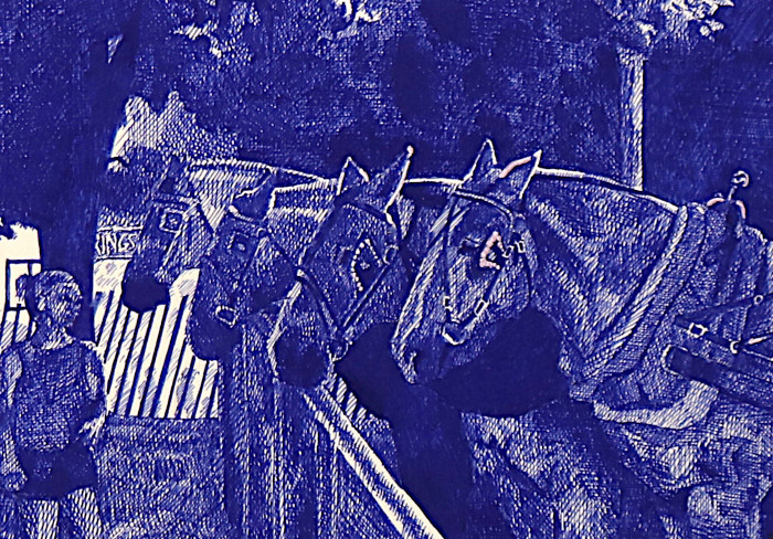 Erica Schillawski, "Night At the Fair", pen, $200