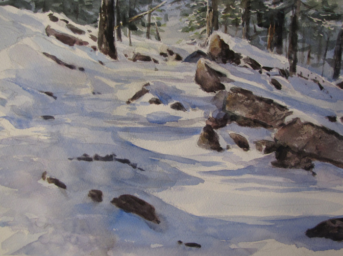 Beverly Tinklenberg, "Snow Covered Path", watercolor, $325
