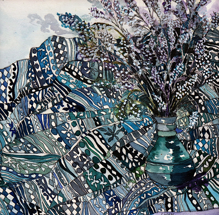 Claudia Van Nes, "Lost in Blue", watercolor, $375