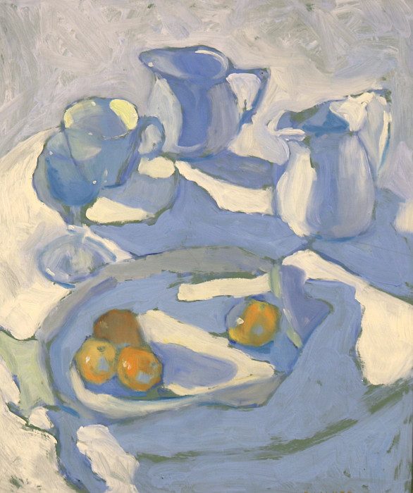 Lynn Walker, "Still Life With Blues", oil, $3,000