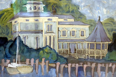 Katherine Clark-Nilsson, "The Blue House ", watercolor, $500