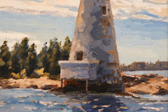 Bill Sonstrom, "New Bedford Harbor, Lighthouse", oil, $725