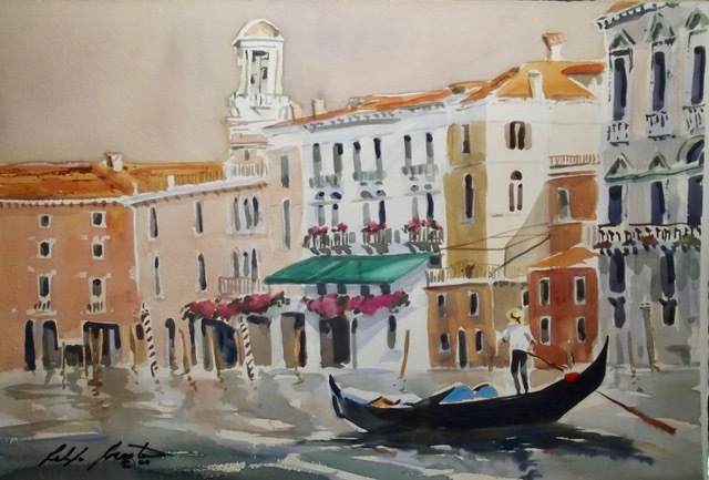 Ralph Acosta, "Venice", watercolor, $1,400