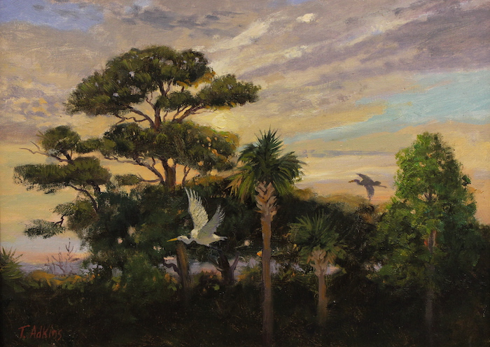 Thomas Adkins, "Egret, Charleston, SC", oil, $950