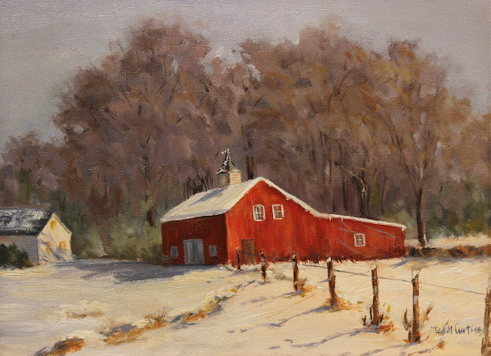 Teddi Curtiss, "The Red Barn in Norway", oil, $795