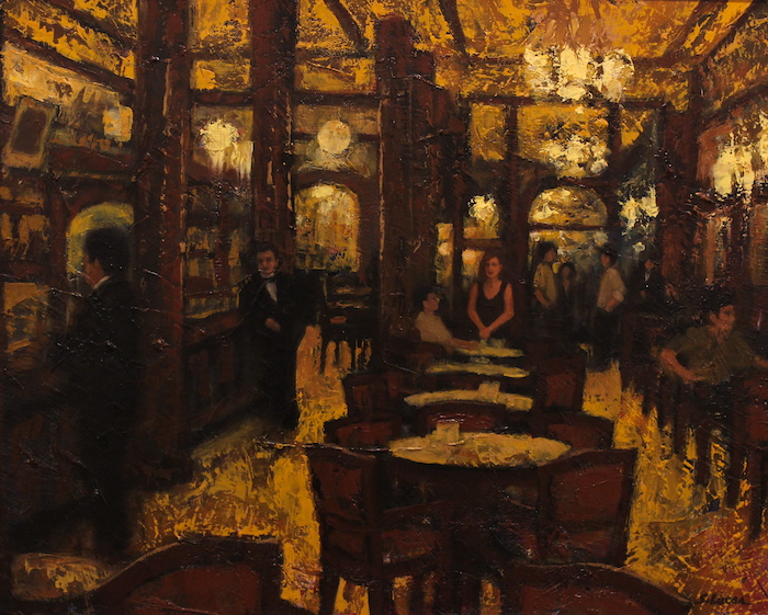 Sarah Stifler Lucas, "Buenos Aires Bistro", oil, $2,900