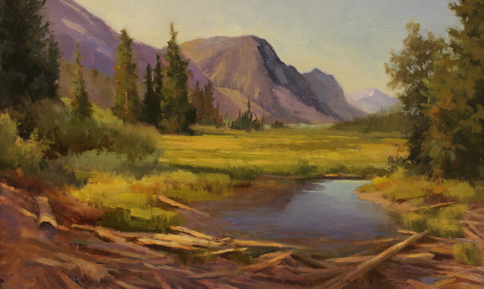 Barbara Maiser, "Mountain Meadow", oil, $1,300