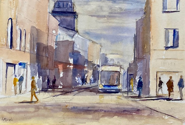 Lisa Miceli, "Afternoon, High Street, Oxford, England", watercolor, $500