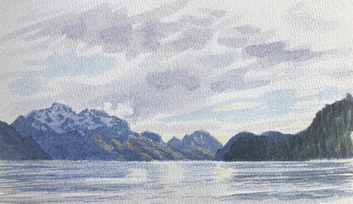 Sean Murtha, "Resurrection Bay (Alaska)", watercolor, $250