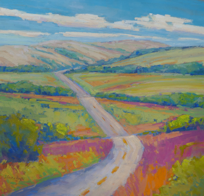 Diana Rogers, "Road Heading from the Point Reyes Coast", pastel, $450