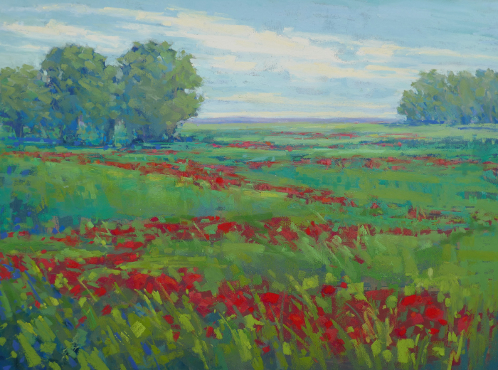 Diana Rogers, "Poppies in Bloom, Early Summer", pastel, $525