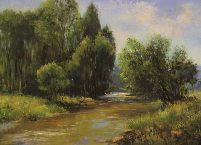 Beverly Schirmeier, "Around the Bend WY", pastel, $725