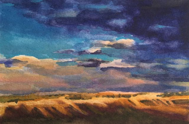 Patricia Shoemaker, "Prairie Sunset, Colorado", watercolor, $325