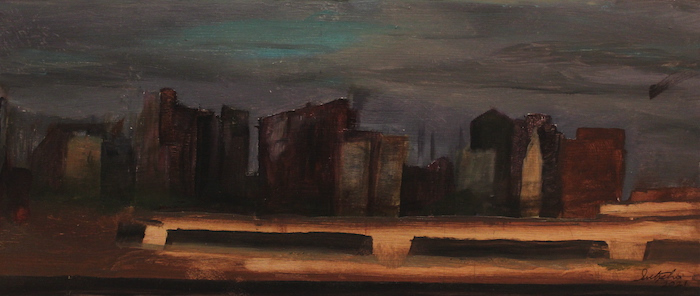 John Sutphen, "Commuter Reflections", oil, $275