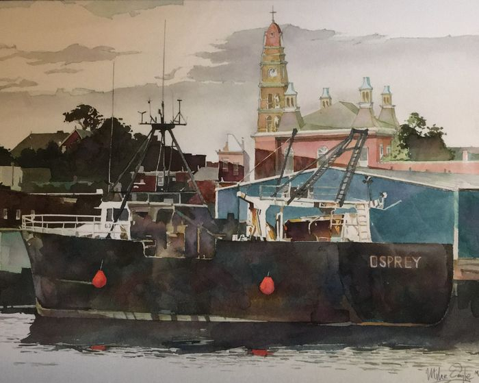 eaglemiketheospreyoutofgloucesterwatercolor