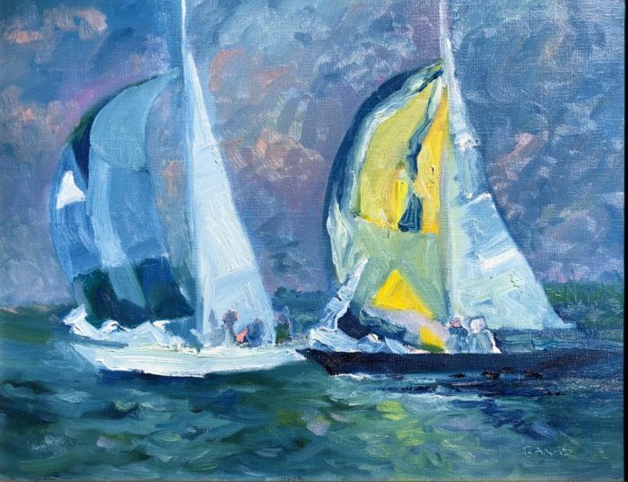 Banas_Teri_SpinnakersFullMasonsIslandShieldsRace_oil_11x14_800