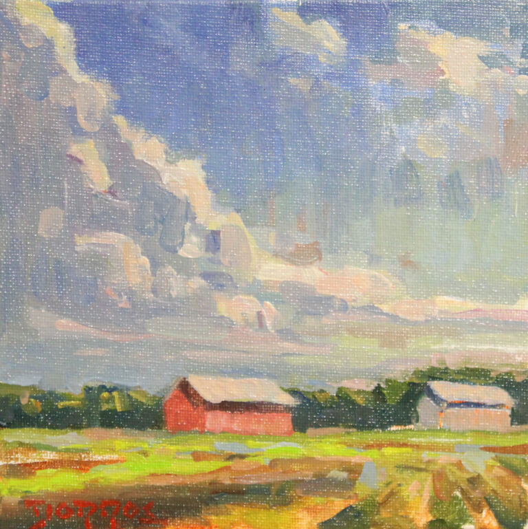 Ken Dorros, "Horton Farm", oil, 6x6
