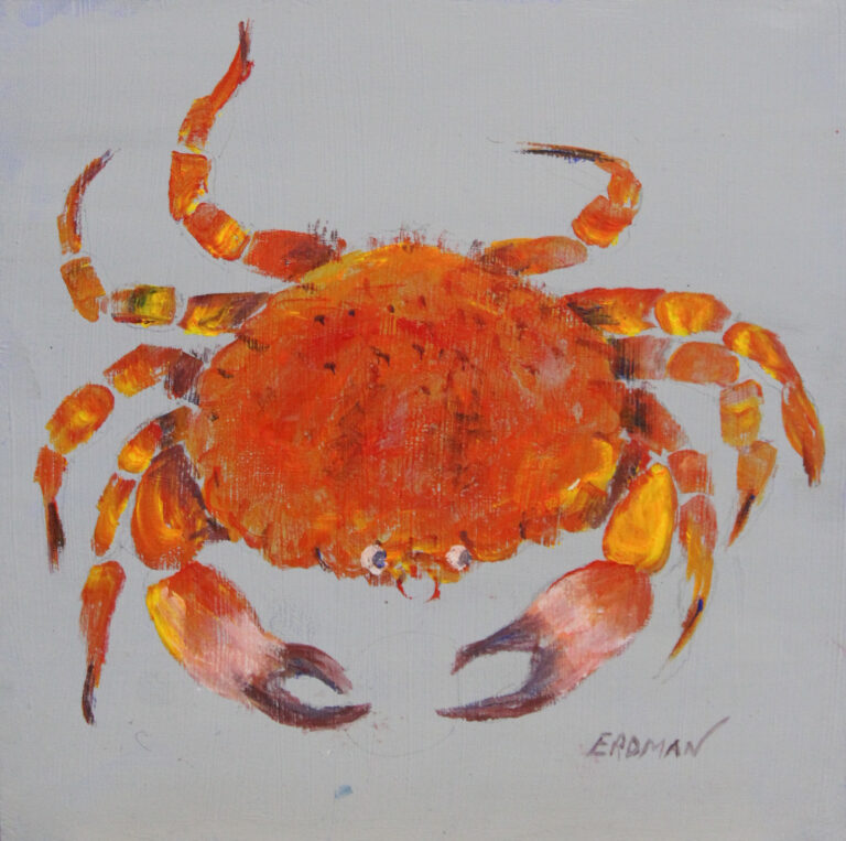 Carole Erdman, Crab, oil, 6x6