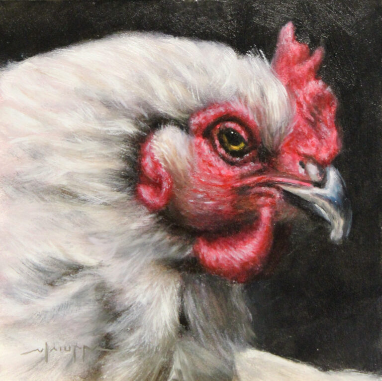 Mike Laiuppa, "What are you looking at?", oil, 6x6