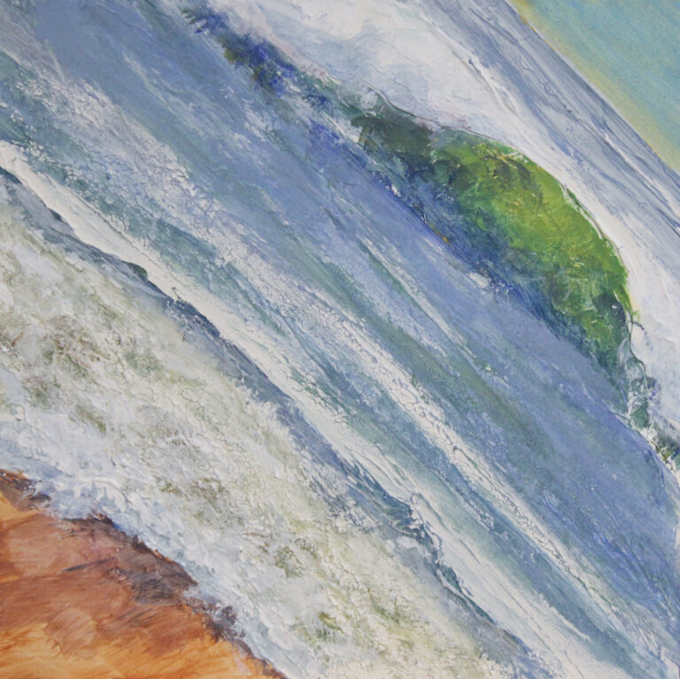 Nick Salerno, Crashing Waves, oil, 6x6