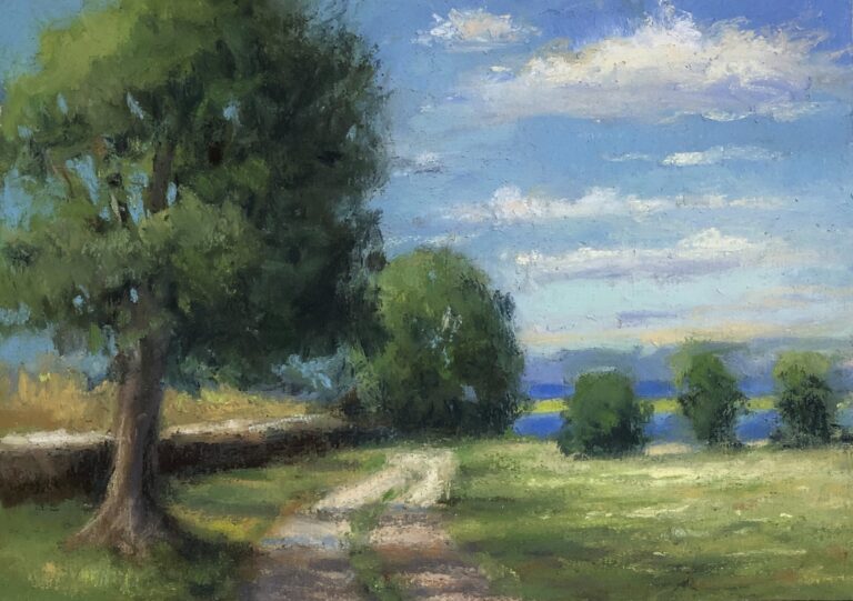 Beverly Schirmeier, "Shadow Play, Griswold Point", Pastel, 5x7