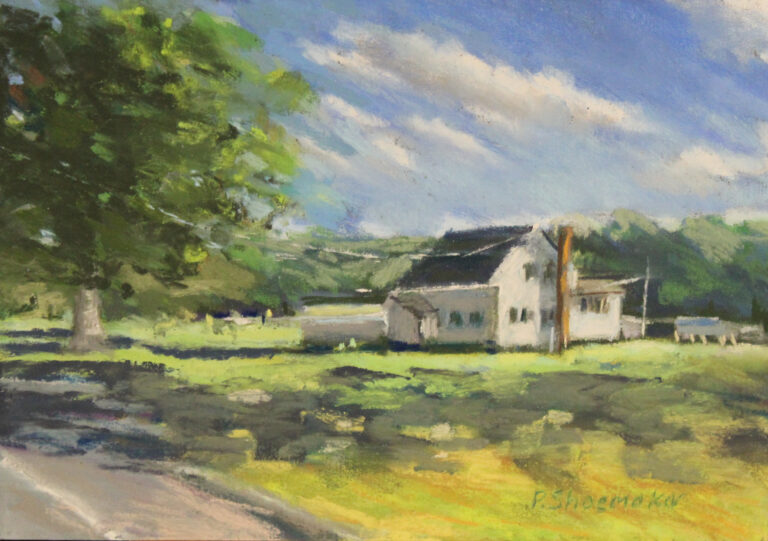 Patricia Shoemaker, "On the Road to Durham", pastel, 5x7