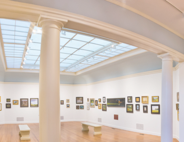 View of laylights from interior of Lyme Art Association
