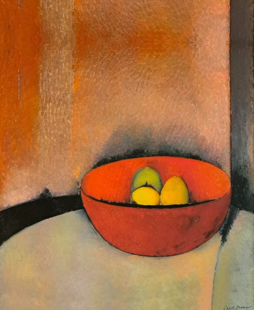 Carol Dunn, "Red Bowl with Fruit"