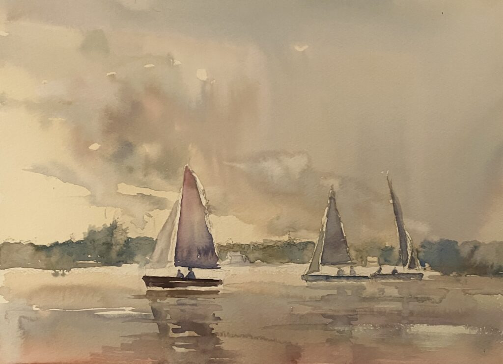 "Afternoon Sail", watercolor, Lisa Miceli