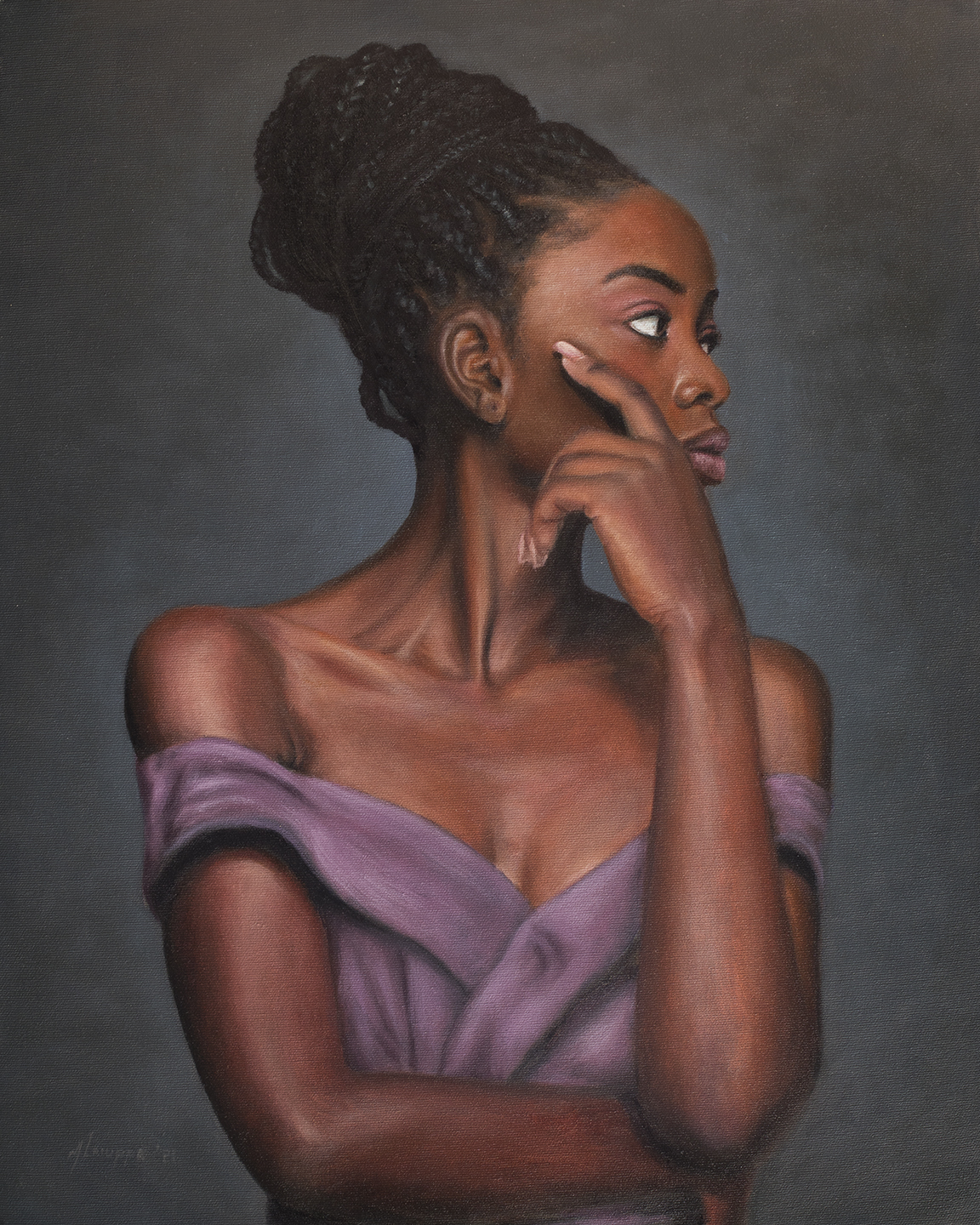 Mike Laiuppa, "Contemplative Elegance", oil
