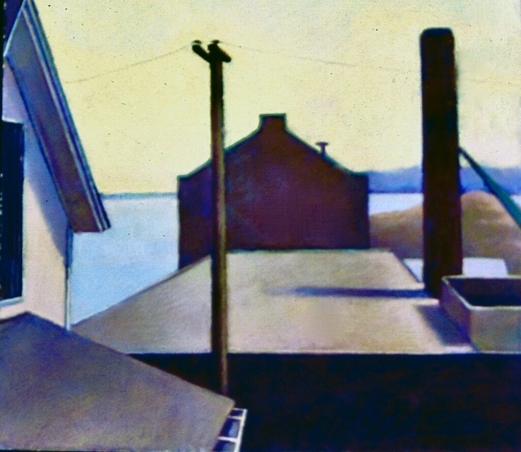 Nancy Gladwell, "Rooftops", pastel