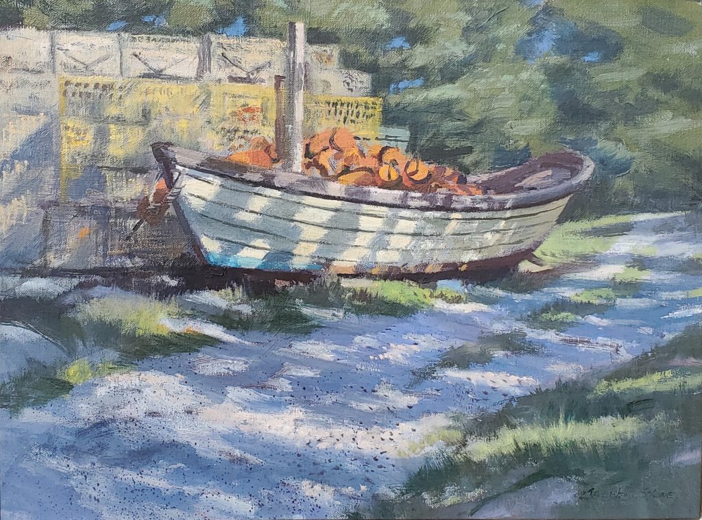 Caleb Stone, "Island Dory", oil, 12x16, $1800