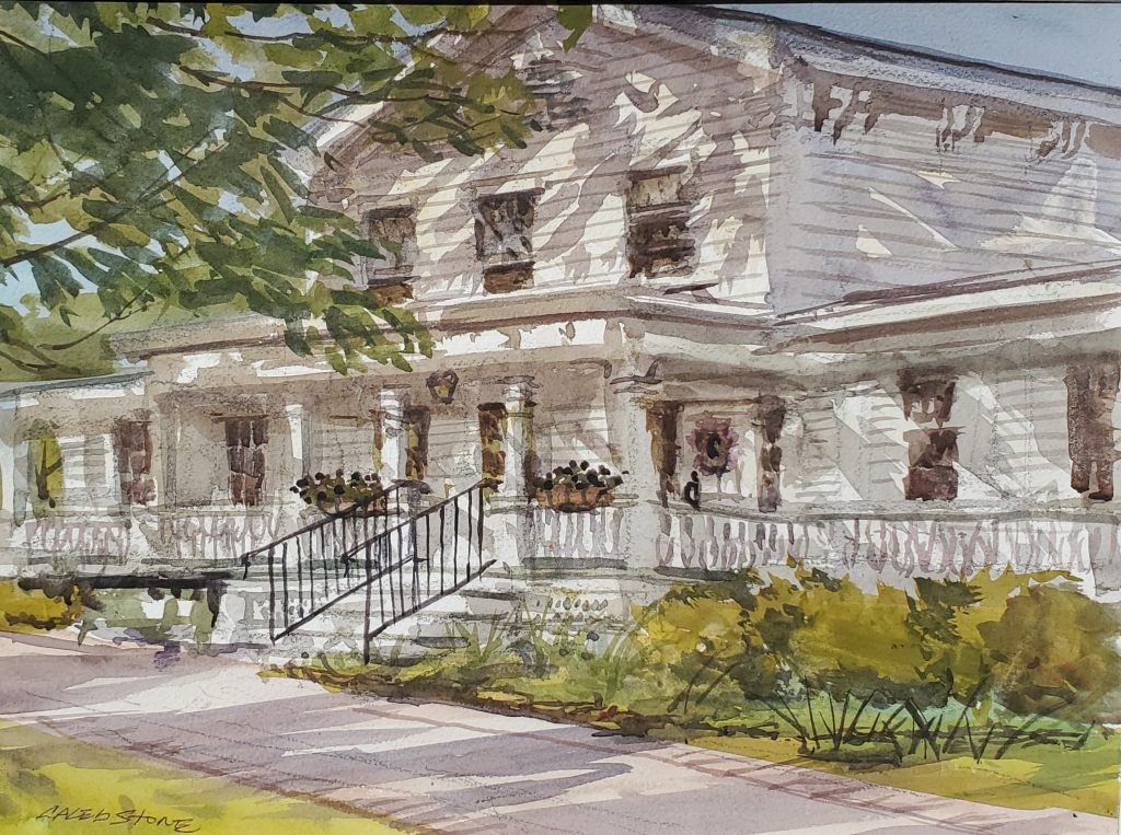 Caleb Stone, Old Lyme Inn, Watercolor, 11x15, $1600