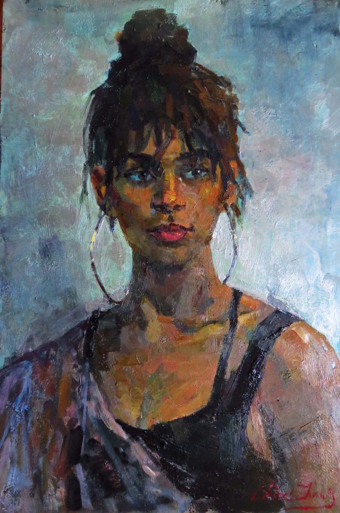 ZHANG, CHRISTOPHER, SILVER, OIL, 25 x 18