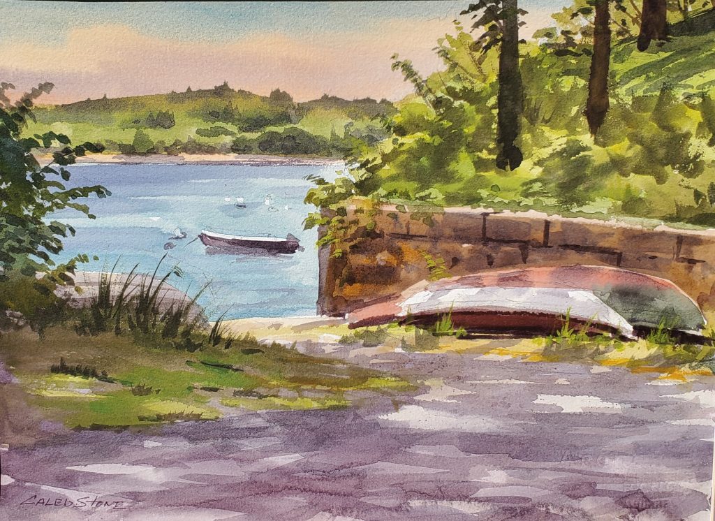 Caleb Stone, Dories At Rest, Watercolor, 11x15 inches, $1600