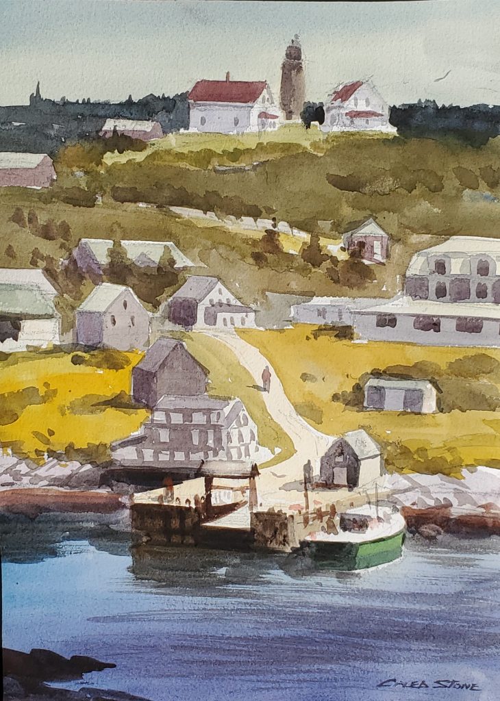 Caleb Stone, Island Overlook, Watercolor, 15x11 inches, $1600