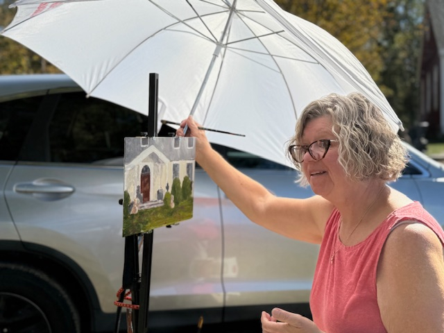 Plein Air Painter and her piece