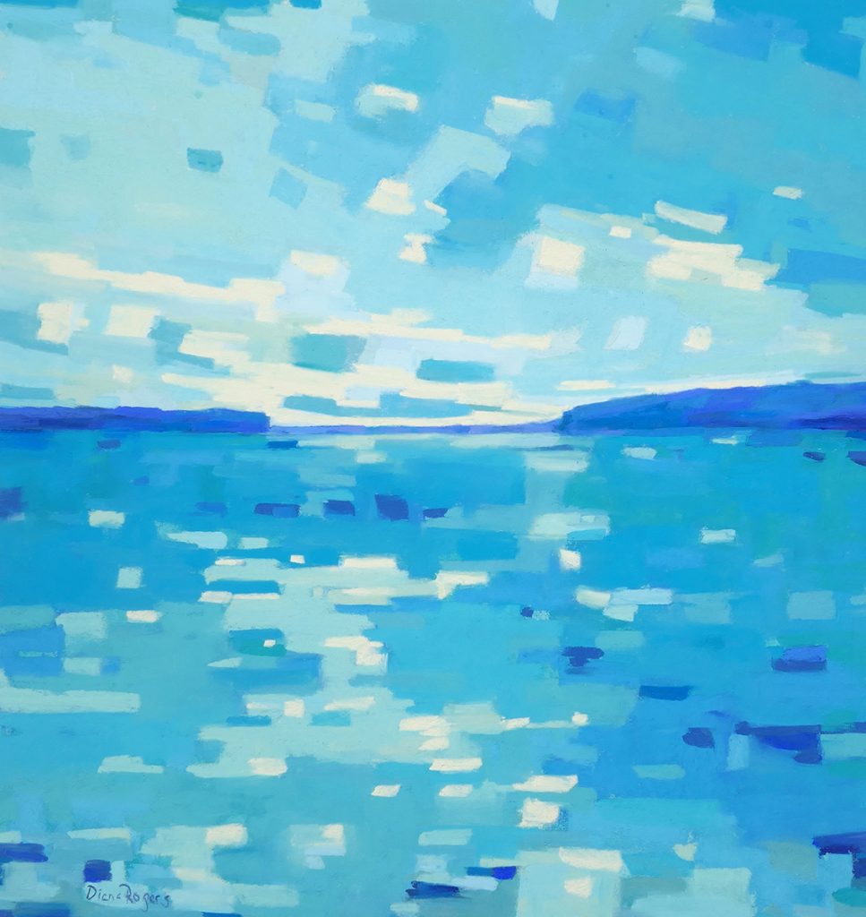 Diana Rogers, "Summer Blues on the Bay", pastel