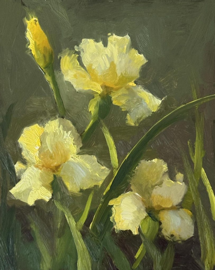 Kelli Folsom The-Glow-of-the-Yellow-Irises-8x10-Oil-on-Panel-scaled (1)