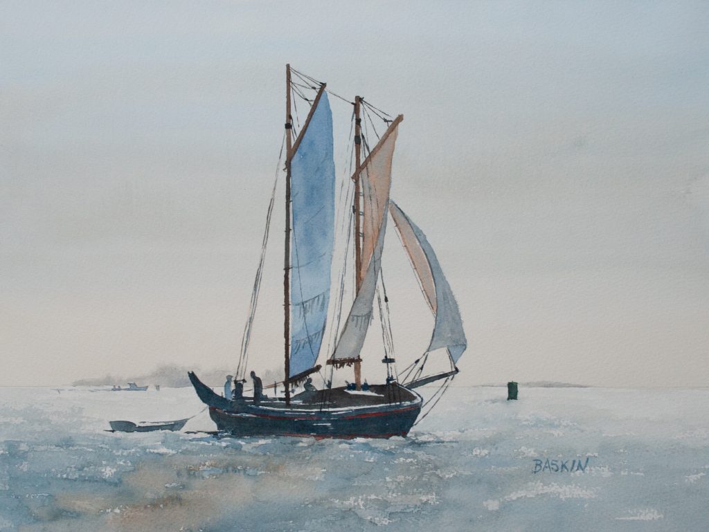 Sarah Baskin, Shimmering Evening, Watercolor, 18x22 inches, $600