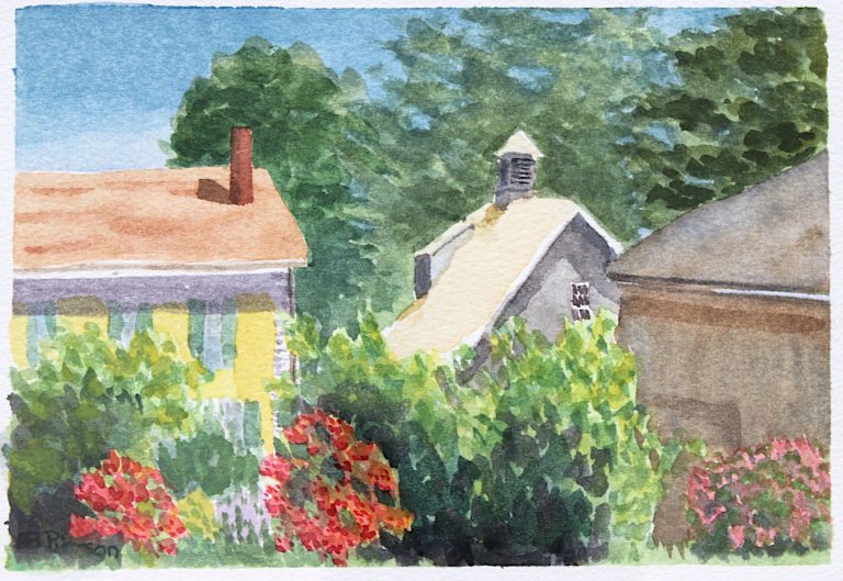 Anne Bingham Pierson, MD, Florence's Roofs, Watercolor, 6x9 inches, $606