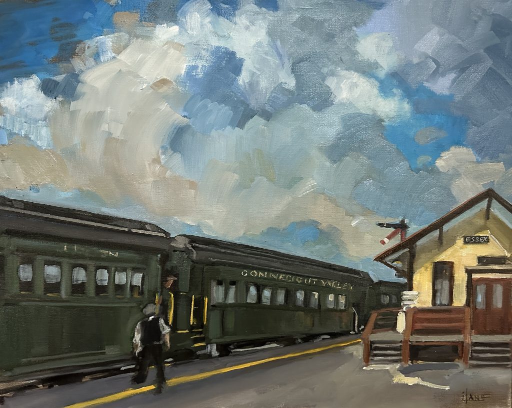 Isabel Lane, Essex Steam Train, Oil, 16x20 inches, $1285