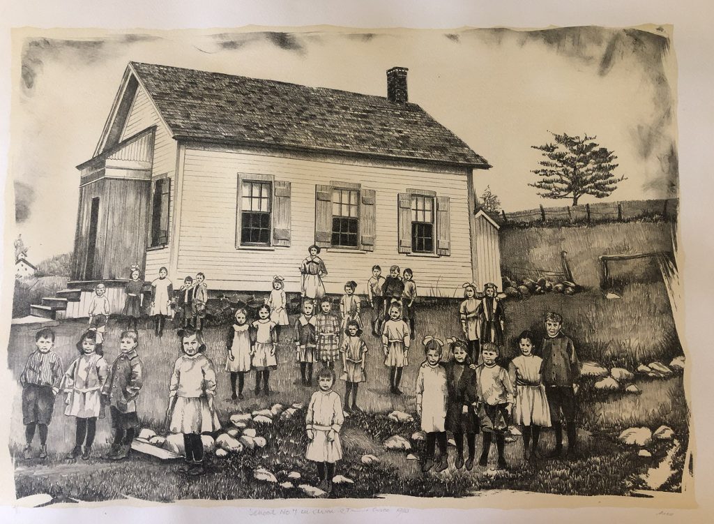 Nina Ritson, School House No. 7 Avon CT, Lithograph - two plates, 22x26 inches, $400