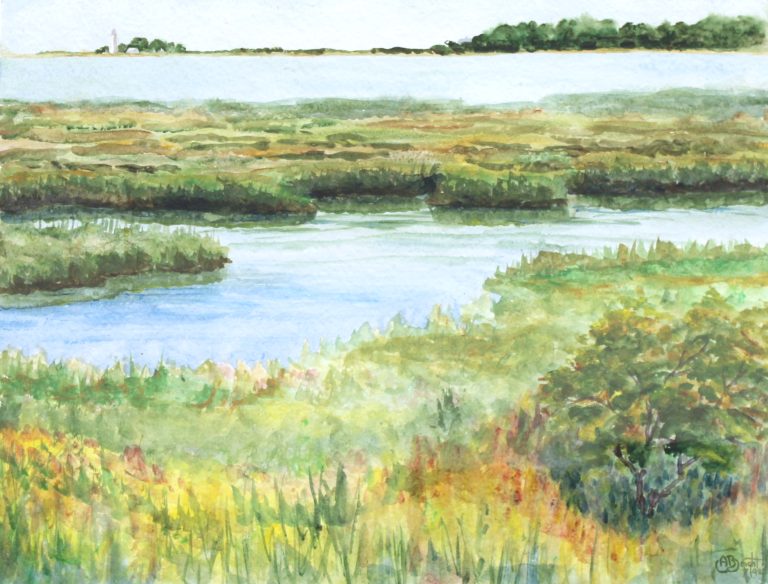 Anne Bingham Pierson, Copp's View of the Connecticut River, Watercolor, 17x22 inches, $2250