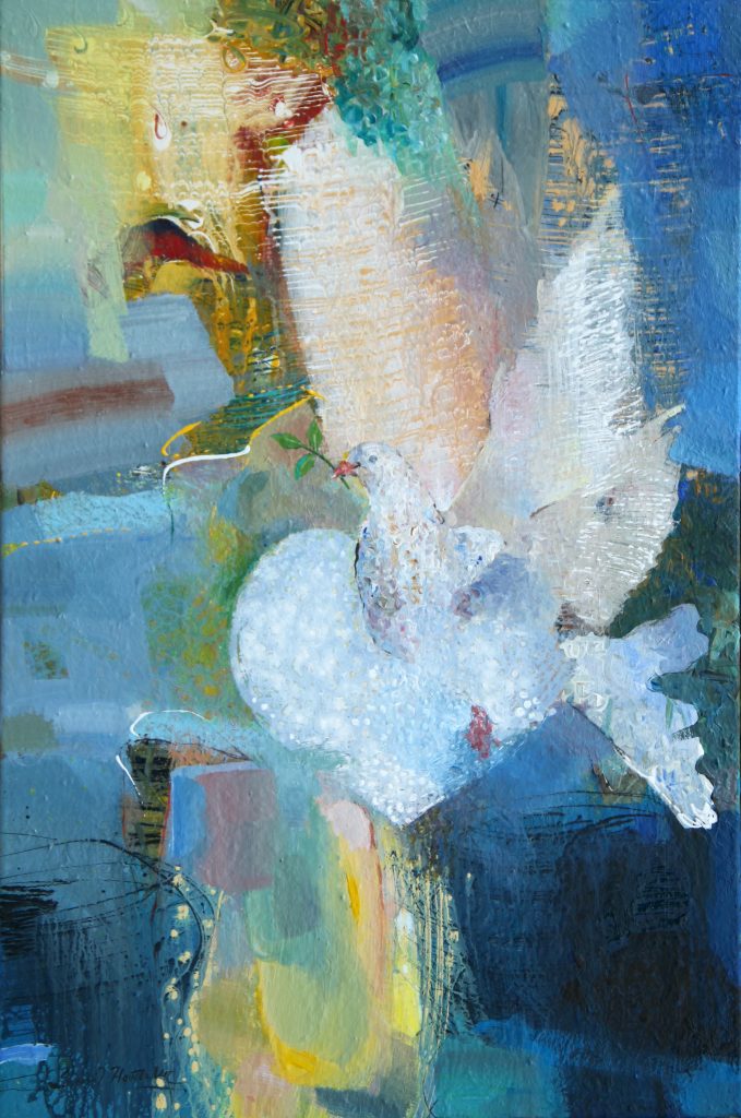 Sunil Howlader, The Olive Promise, Acrylic on Canvas, 30x20 inches, $3000