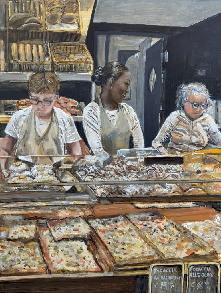 Andy Sachs, The Bakery, Acrylic, 24x18 inches, $1650
