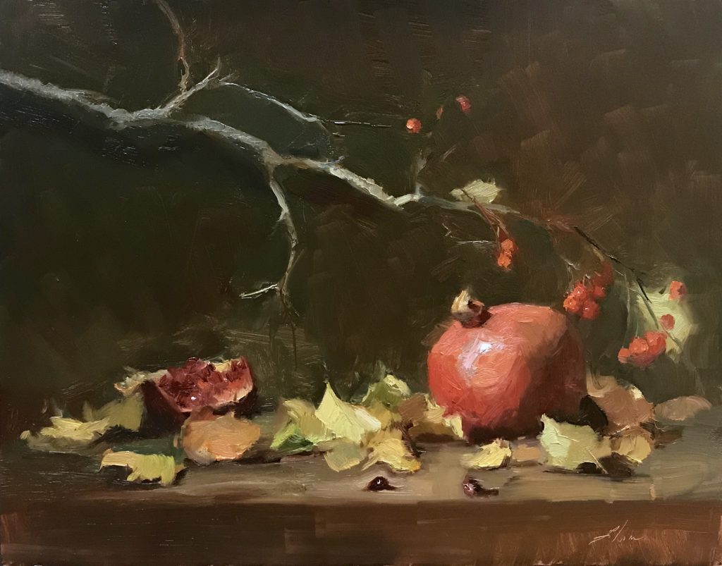 Kelli Folsom Pomegranate and Fall Leaves